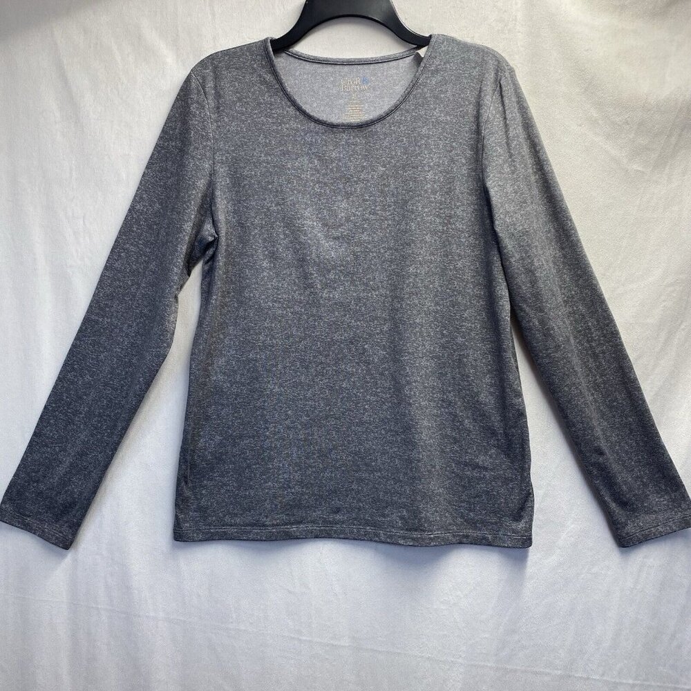 Croft & Barrow Long Sleeve Round Neck Sleepwear Top Women XS Gray Stretch Used